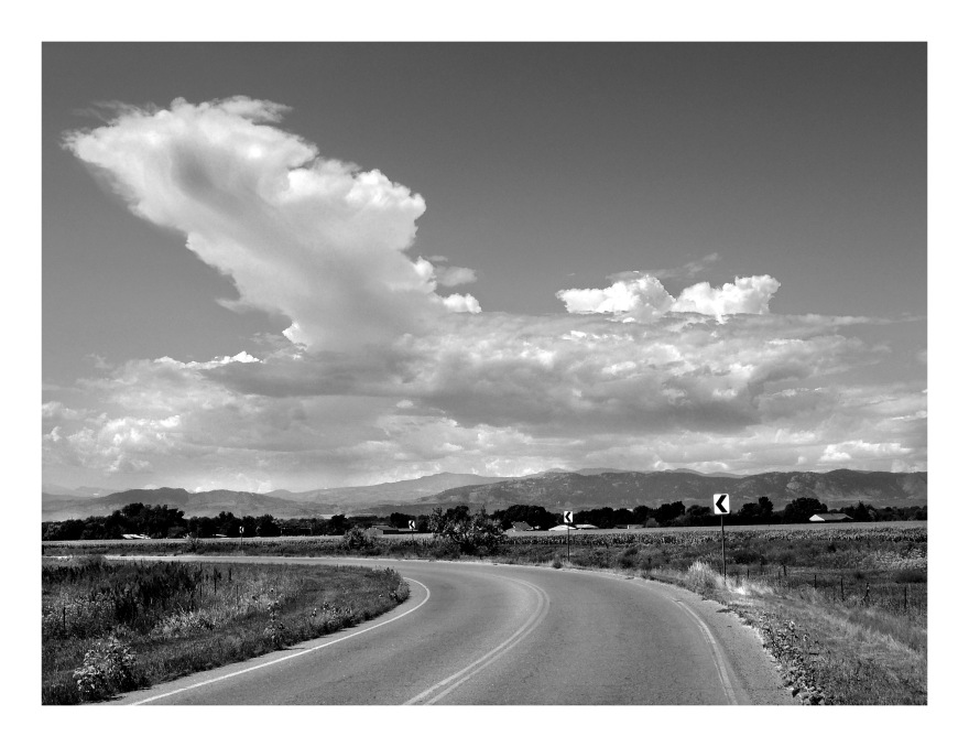 black and white colorado landscape